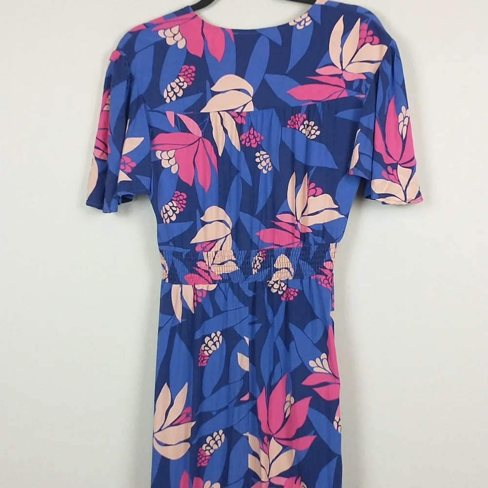 Abel The Label Anthropologie Santa Cruz Dress Small Floral Fit and Flare Ruffle - Picture 11 of 12